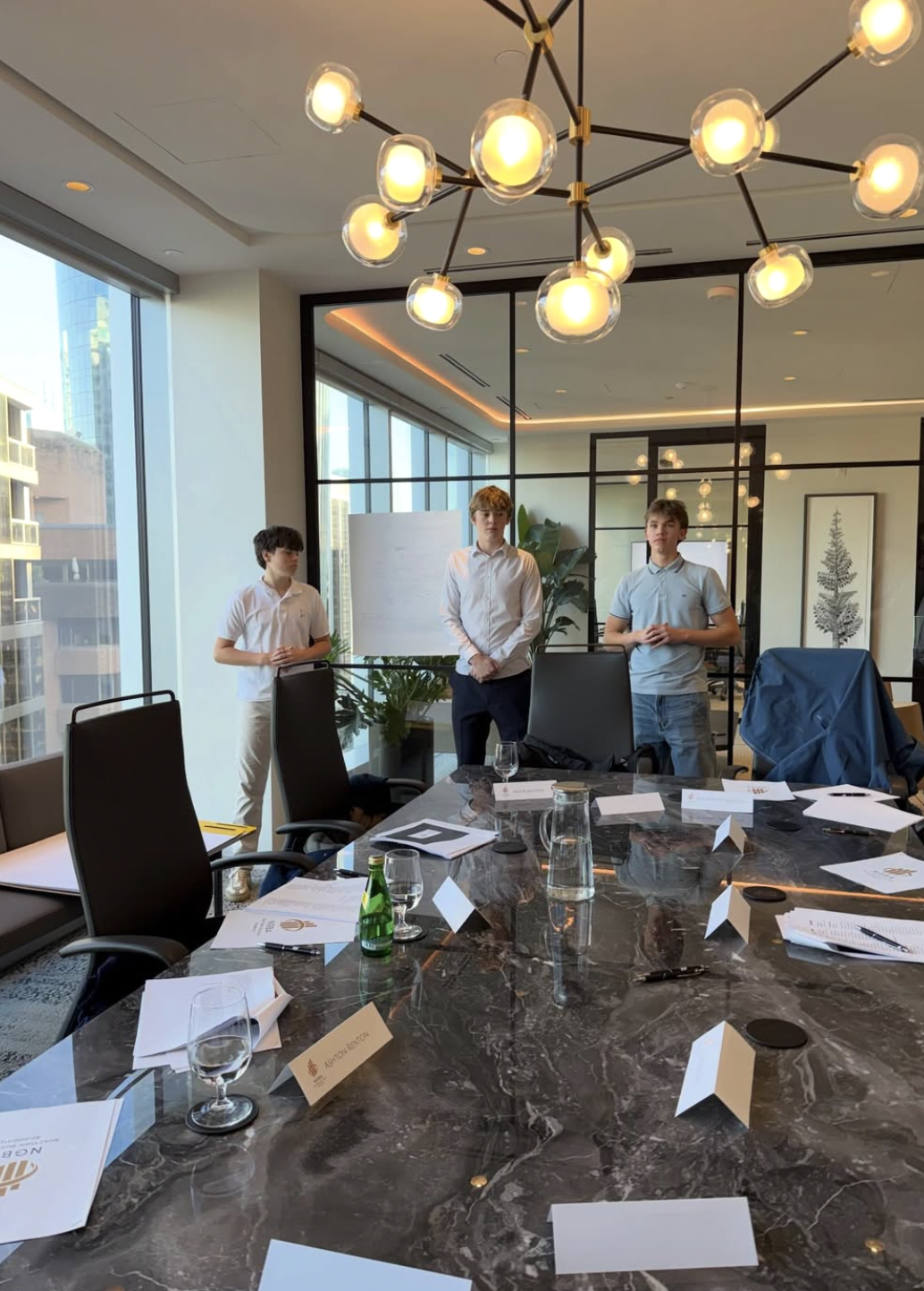 NGBA members presenting at the boardroom table